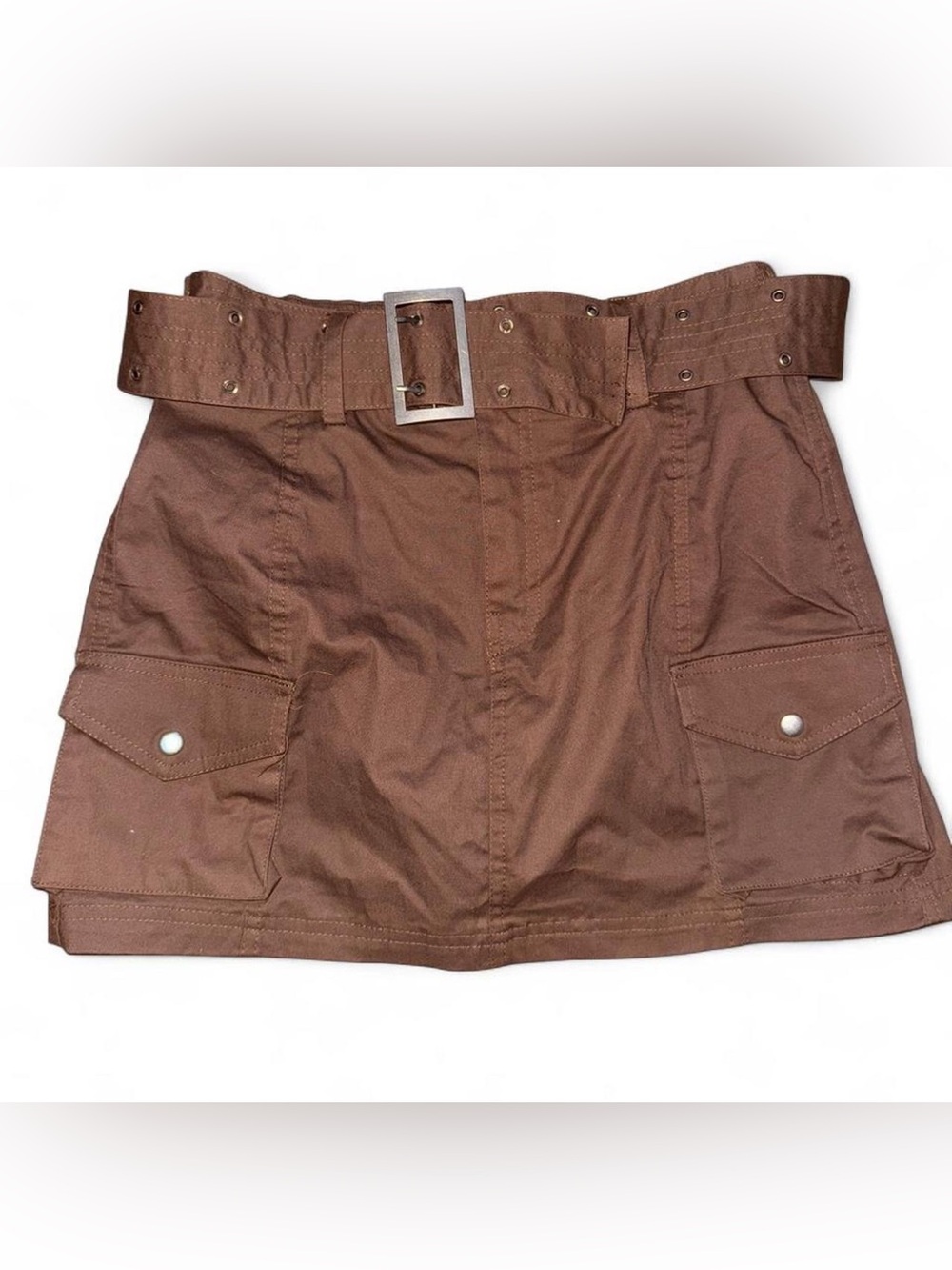 Charlotte Russe Brown Utility Mini Skirt with Belt